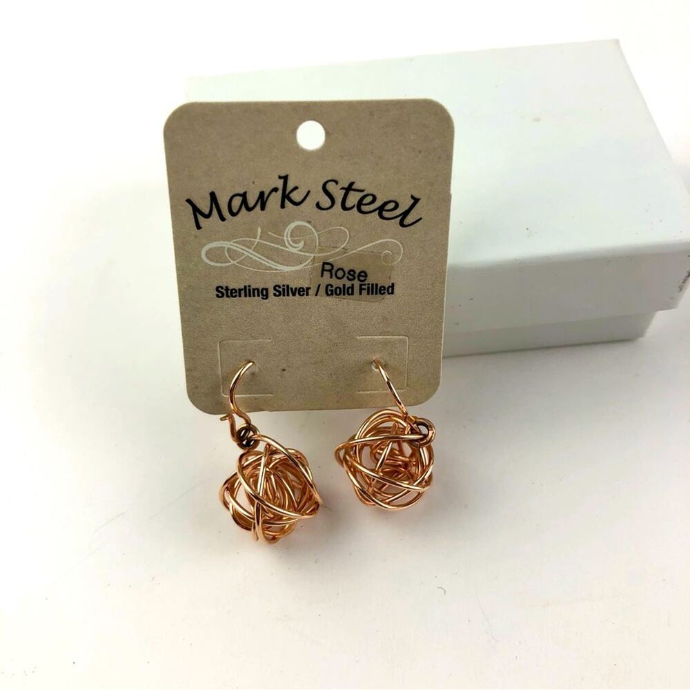 Handcrafted Rose Sterling Silver Earrings